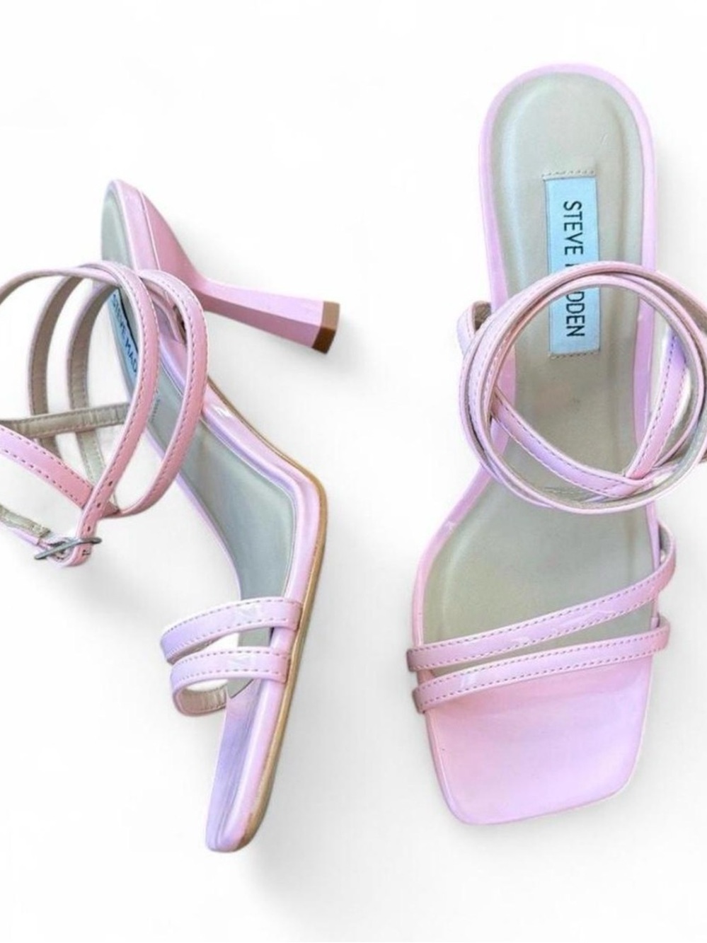 Steve Madden Barbie Pale Pink Kyrah Lace Up Sandal Heels - Picture 2 of 4